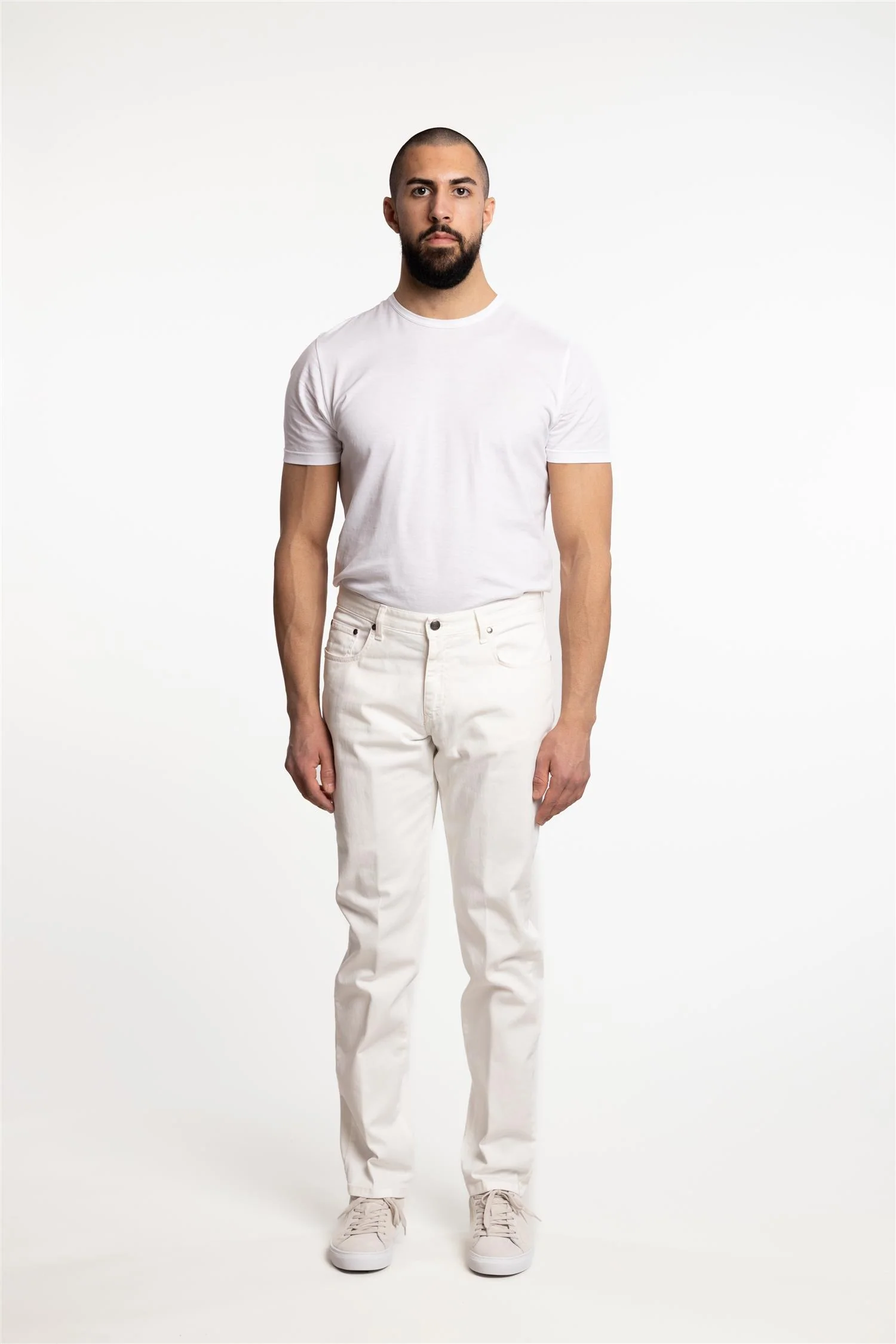 5-Pocket Cotton/Stretch Pant Off-White - Image 3