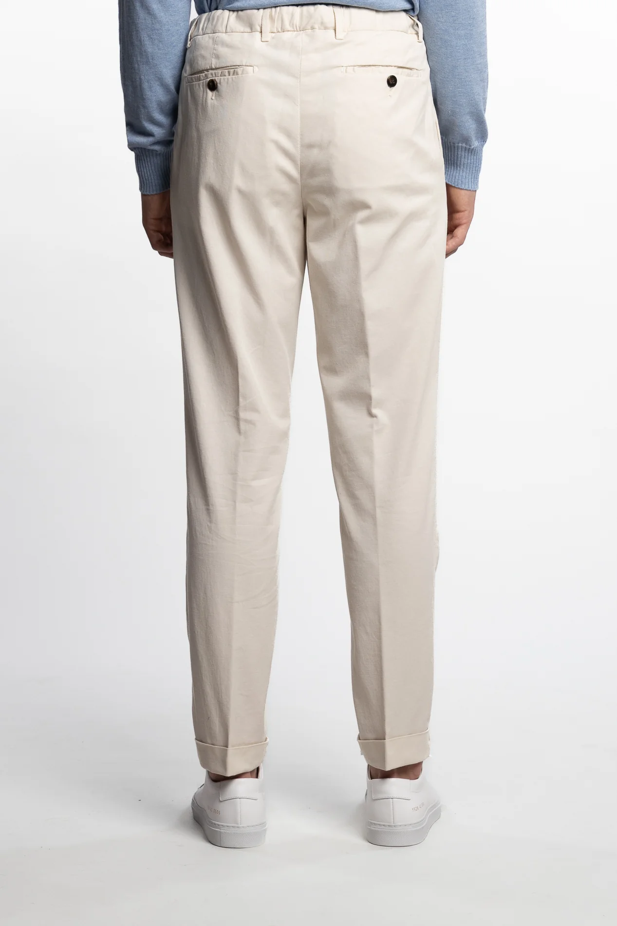 Capri Pleated Cotton/Linen Pant Beige - Image 4