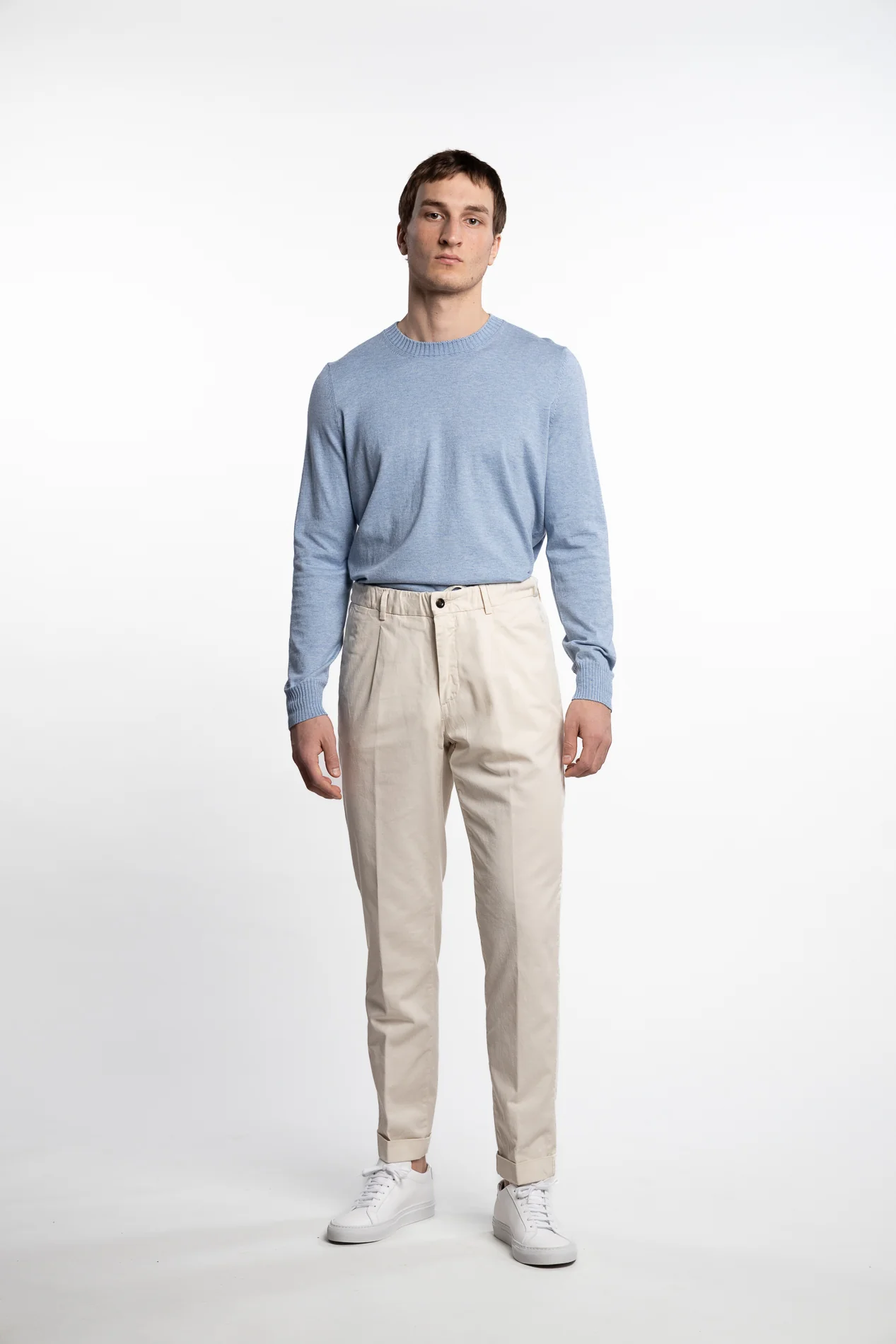Capri Pleated Cotton/Linen Pant Beige - Image 6