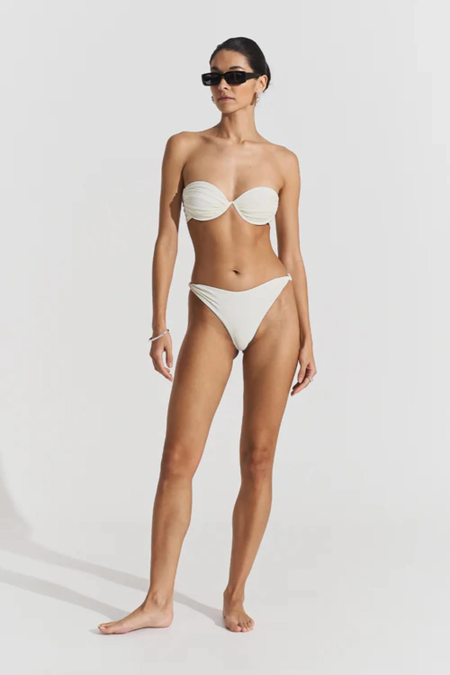 Twisted Bikini Bottom- Creme White - Image 4