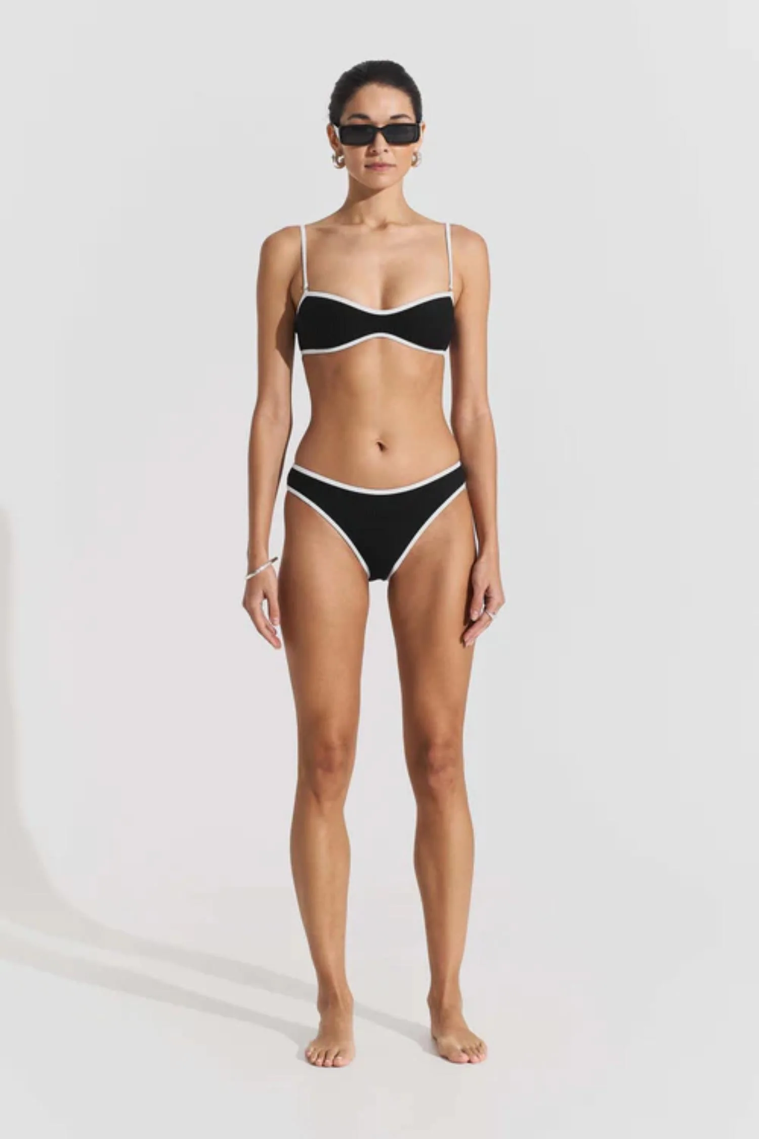 Ribbed Bikini Bottom- Black - Image 3