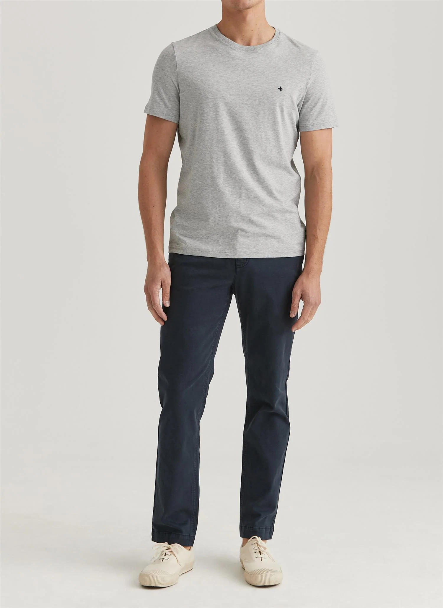 Jeffrey Brushed Slim Fit Chino Blue - Image 3