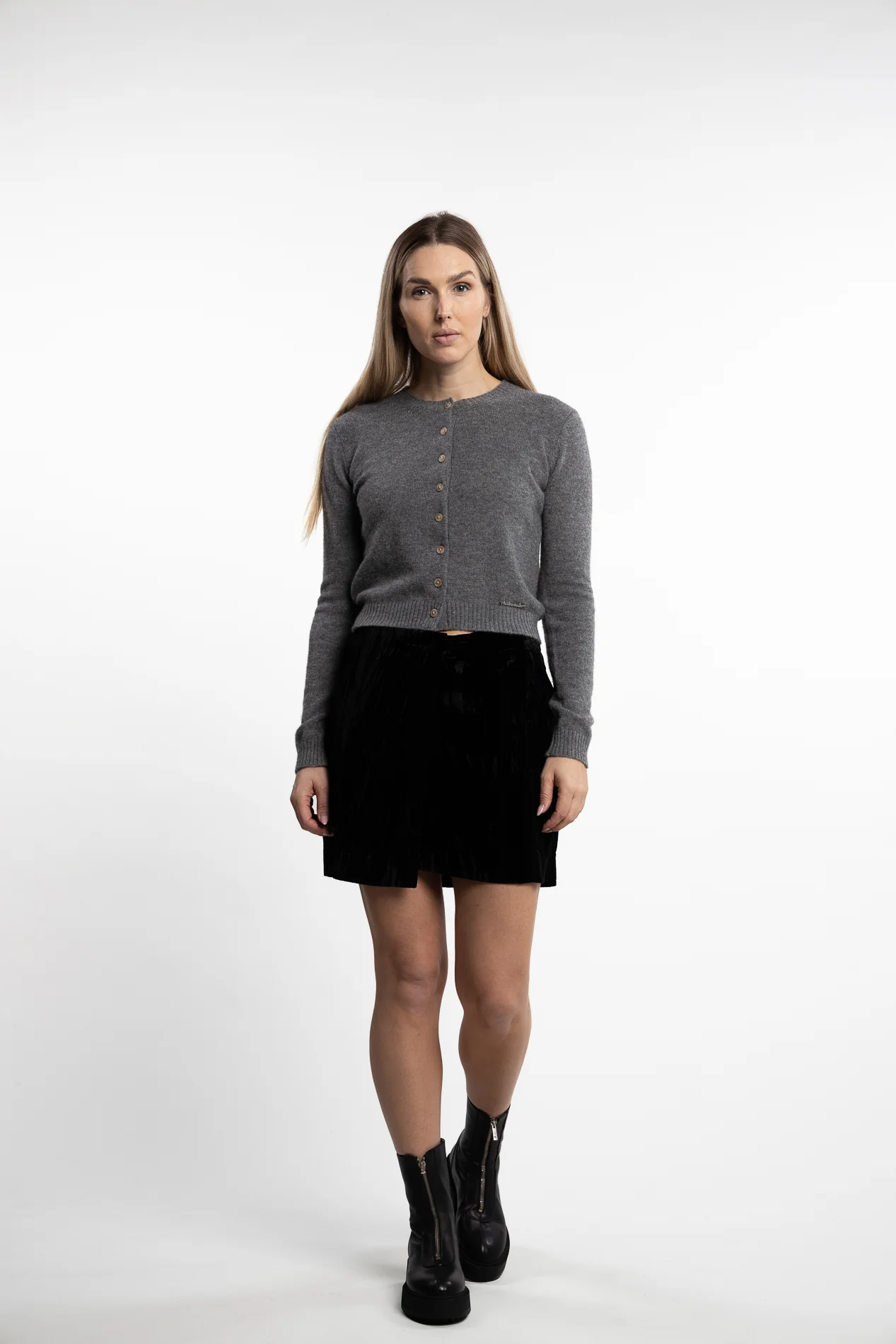 Cygnet Velvet Skirt- Black - Image 4