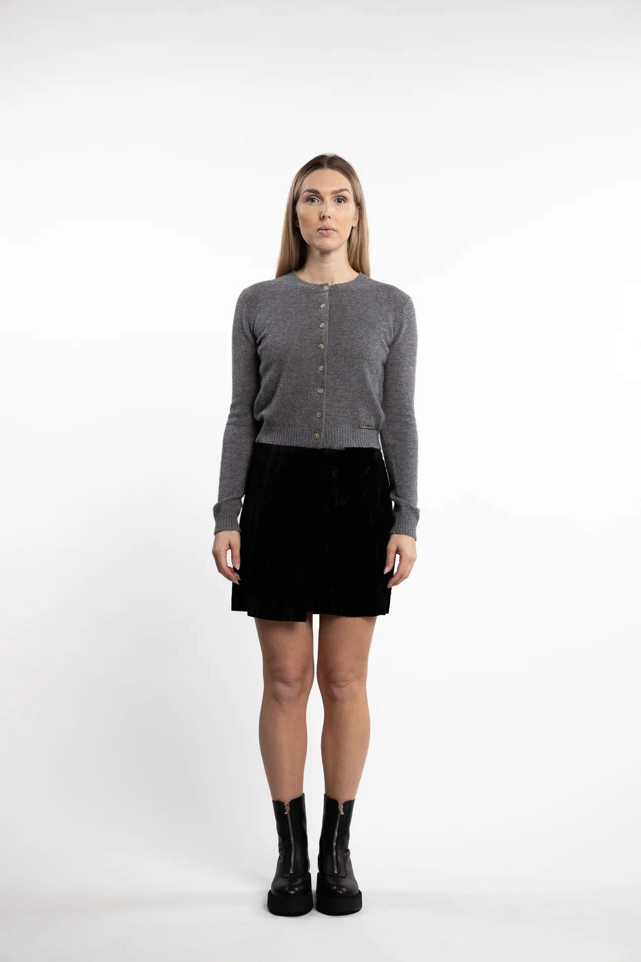 Cygnet Velvet Skirt- Black - Image 7