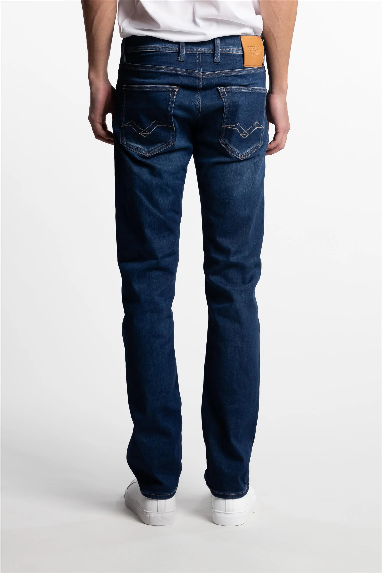 Grover Straight Fit Hyperflex Red Cast Indigo Denim - Image 3