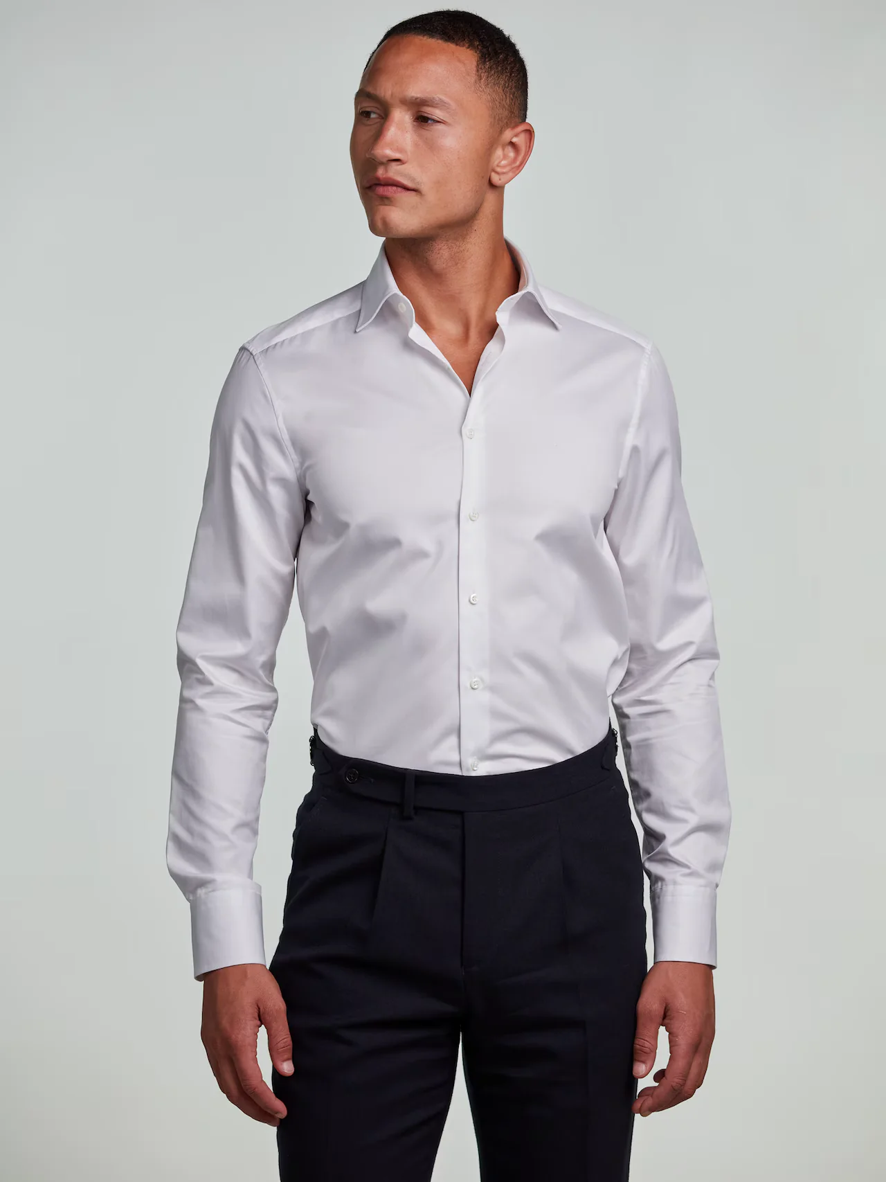 Slimline Twill Shirt White - Image 4