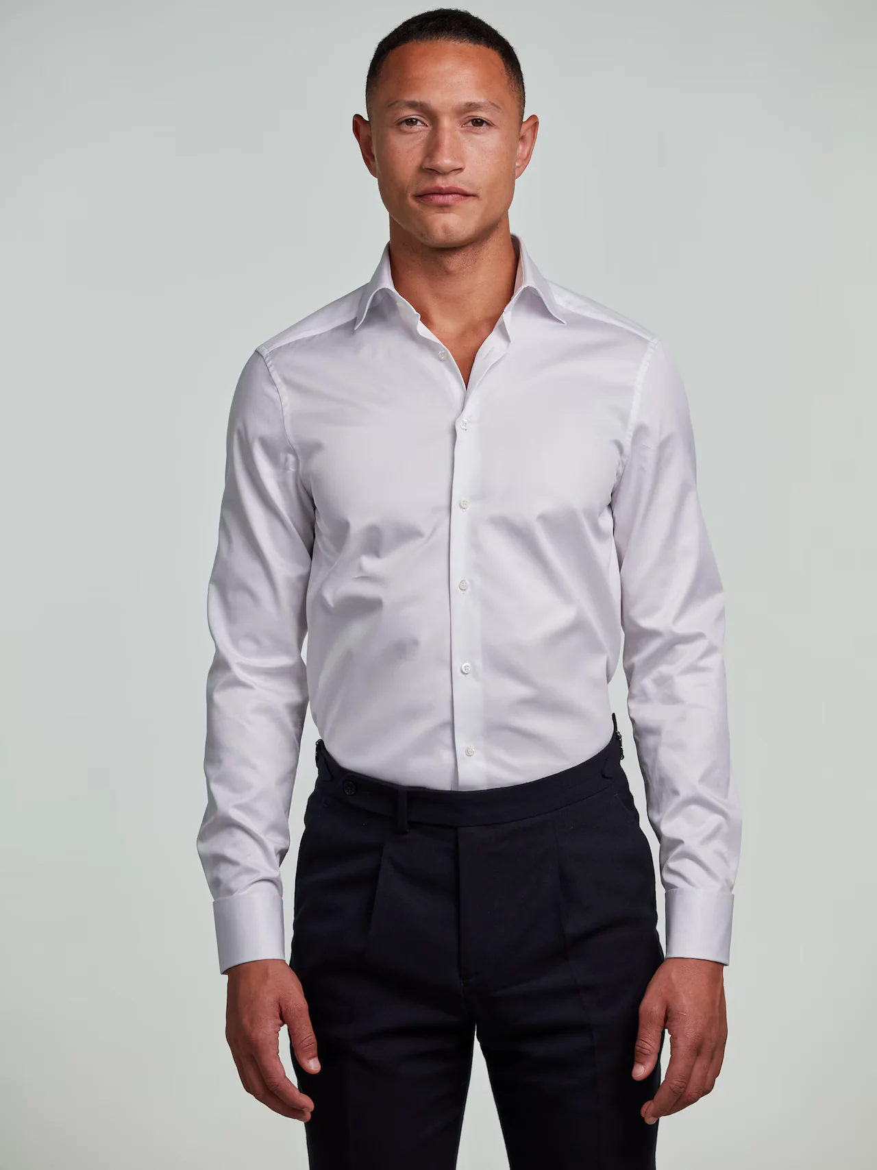 Slimline Twill Shirt French Cuffs White - Image 4