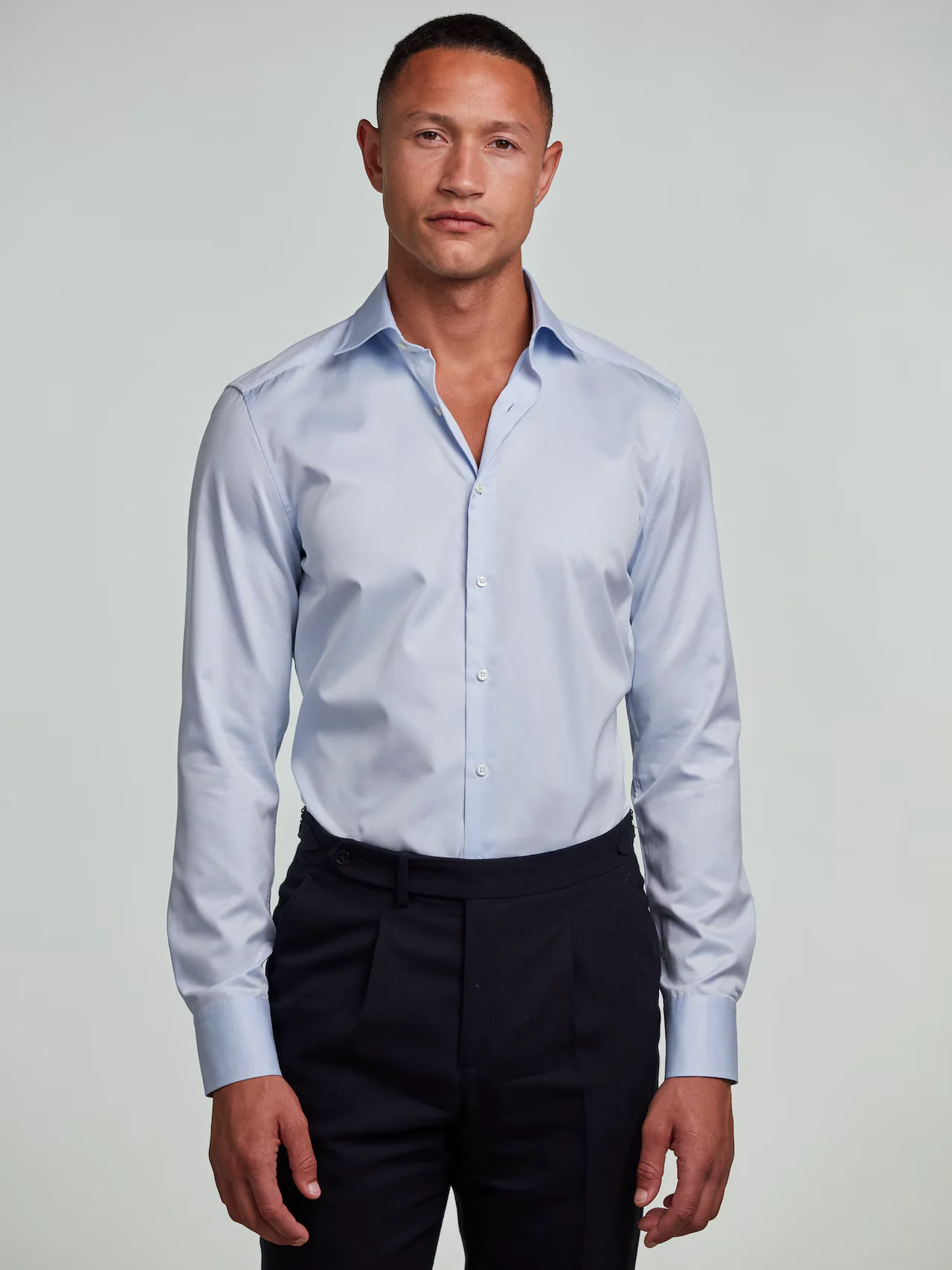 Slimline Twill Shirt Light Blue - Image 4