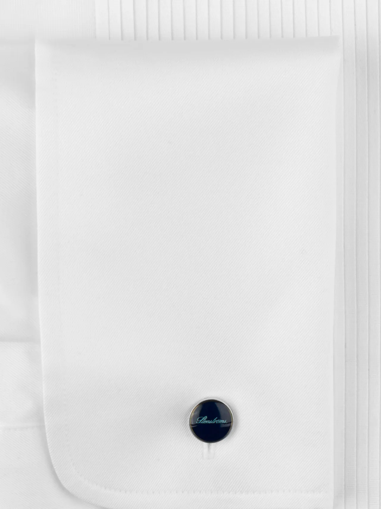 Slimline Pleated Smoking Shirt White - Image 3