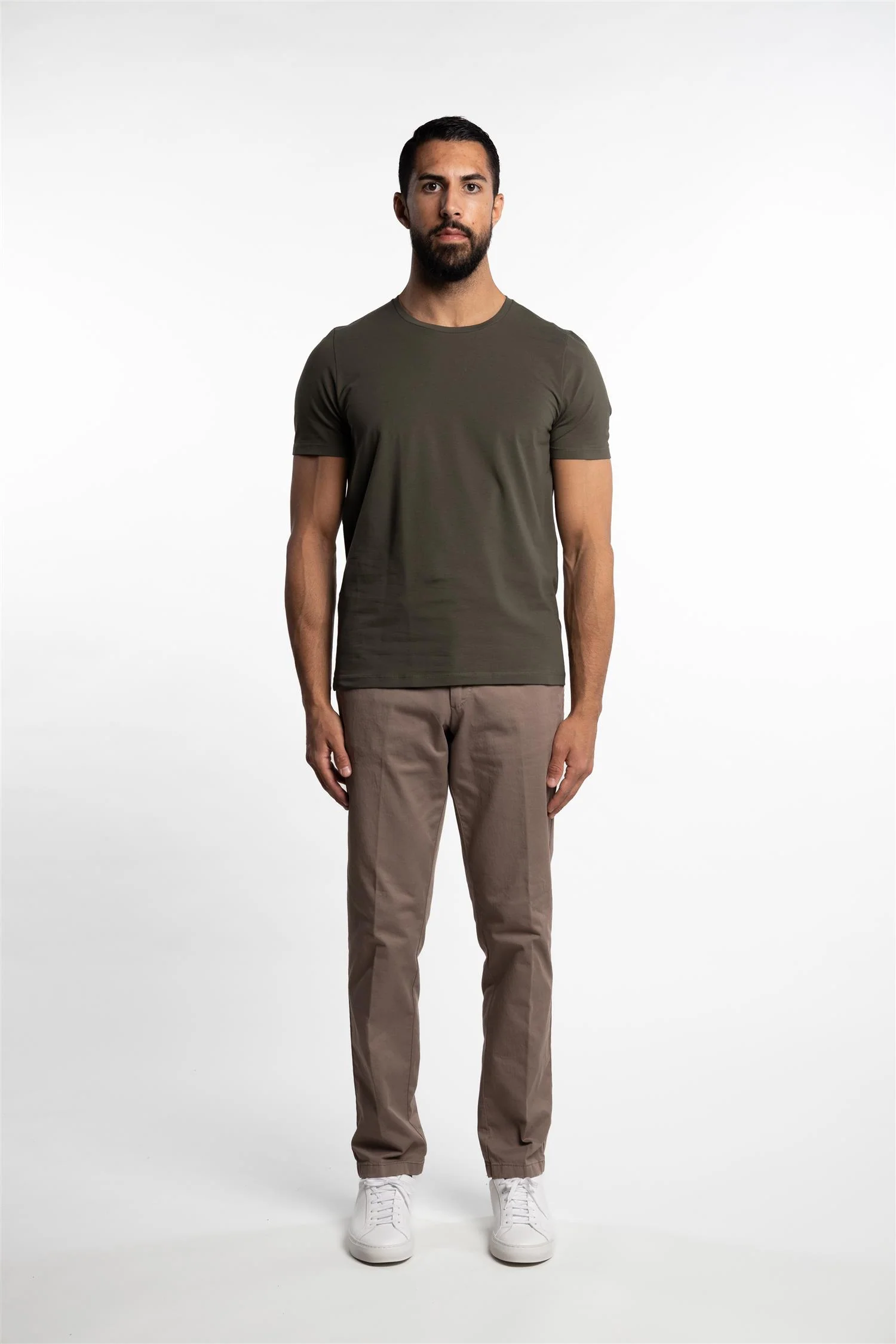 Kyran Cotton Stretch Slim Fit T-Shirt Green Cervo - Image 4