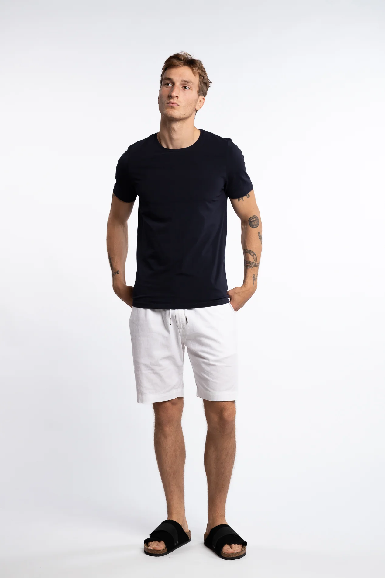 Kyran Cotton Stretch Slim Fit T-Shirt Blue - Image 4