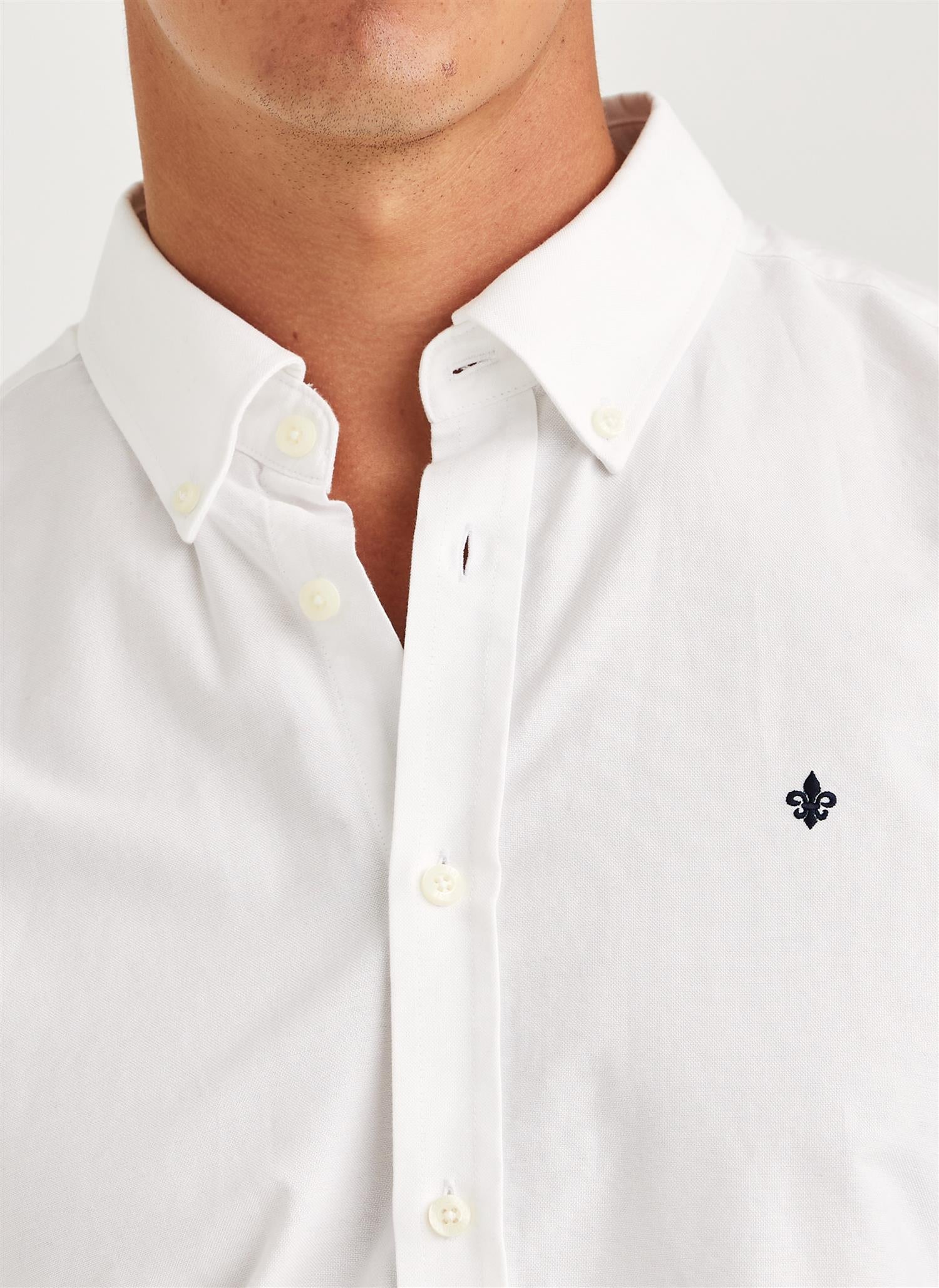 Oxford Slim Fit Button Down Shirt White - Image 3