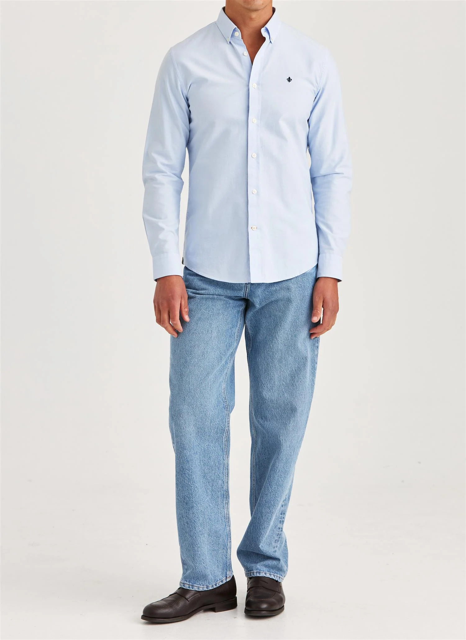 Oxford Slim Fit Button Down Shirt Light Blue - Image 3