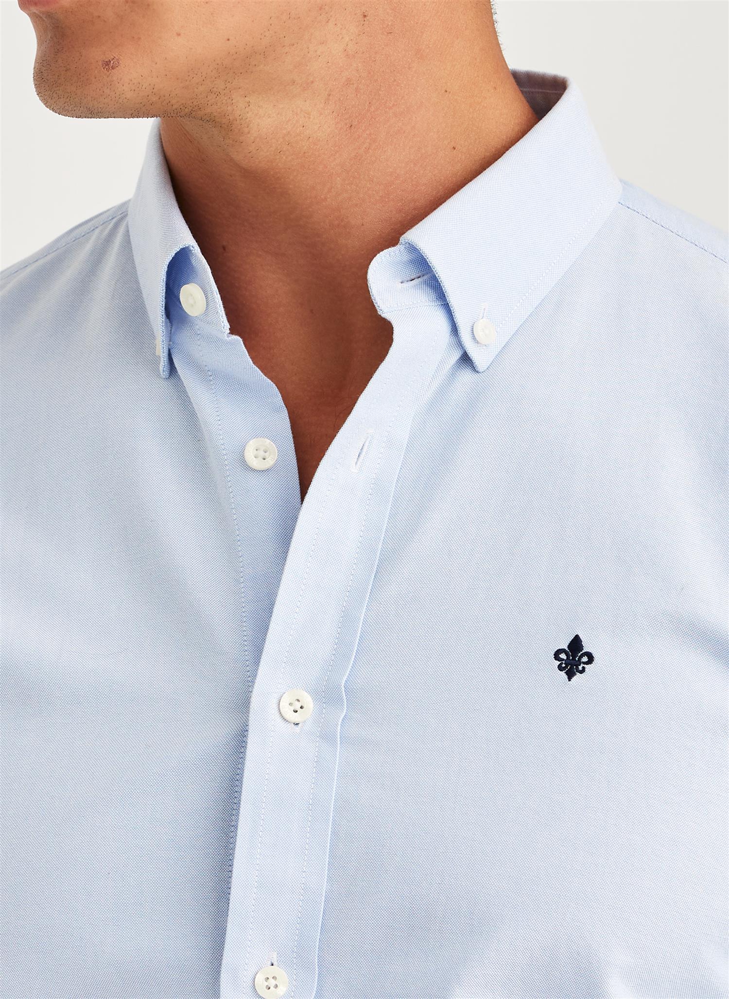 Oxford Slim Fit Button Down Shirt Light Blue - Image 4