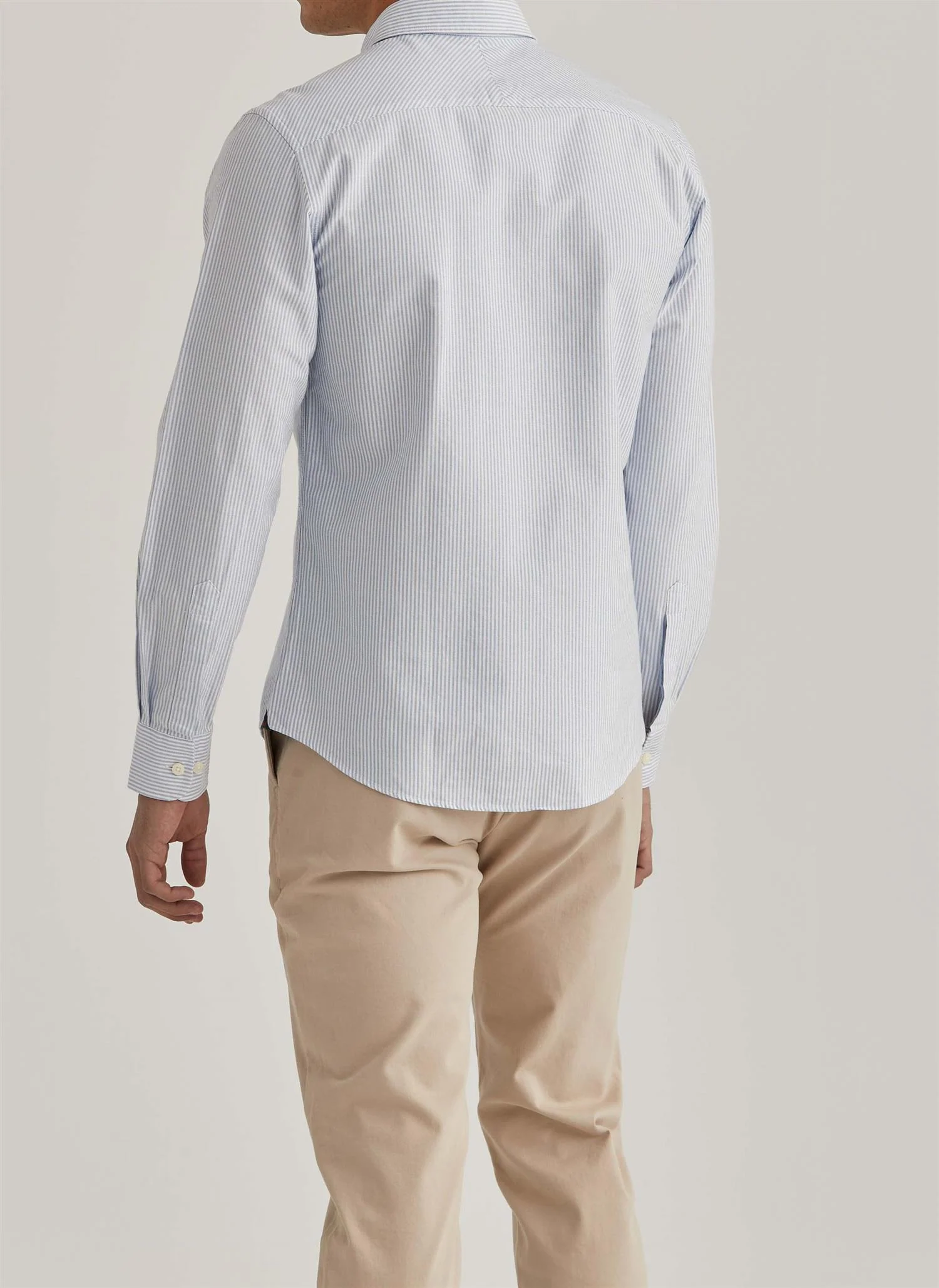 Oxford Slim Fit Button Down Shirt Light Blue Striped - Image 2