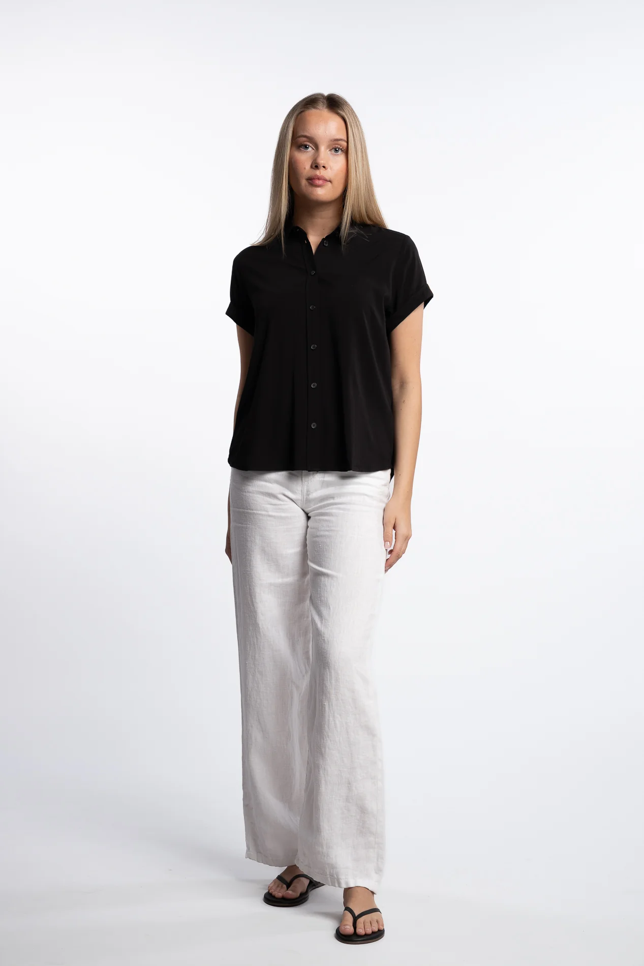 Majan ss shirt 9942- Black - Image 4