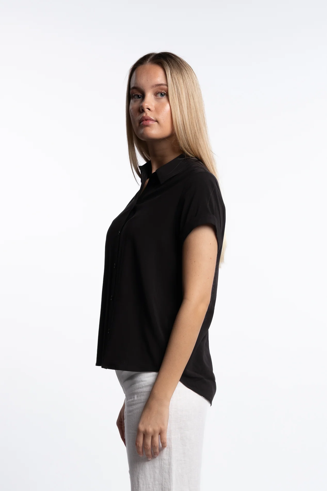Majan ss shirt 9942- Black - Image 5