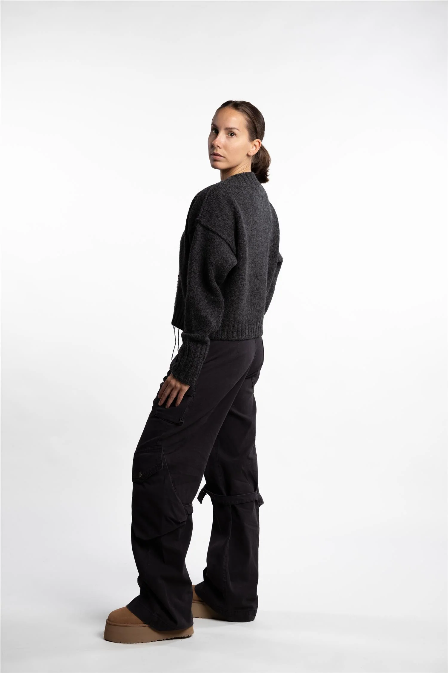 Knit Cardigan- Anthracite - Image 8