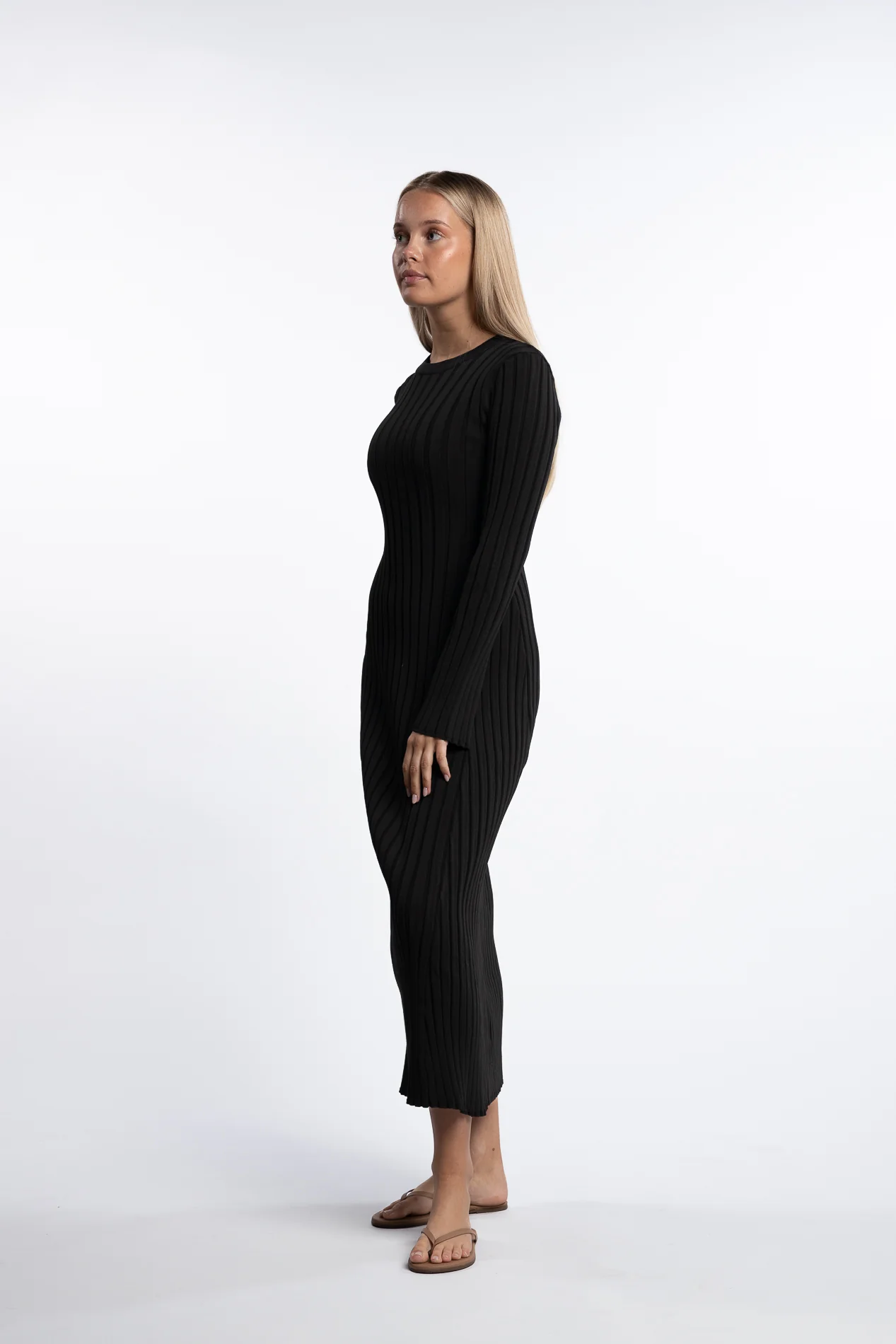 Zaneta Knit Dress- Black - Image 4