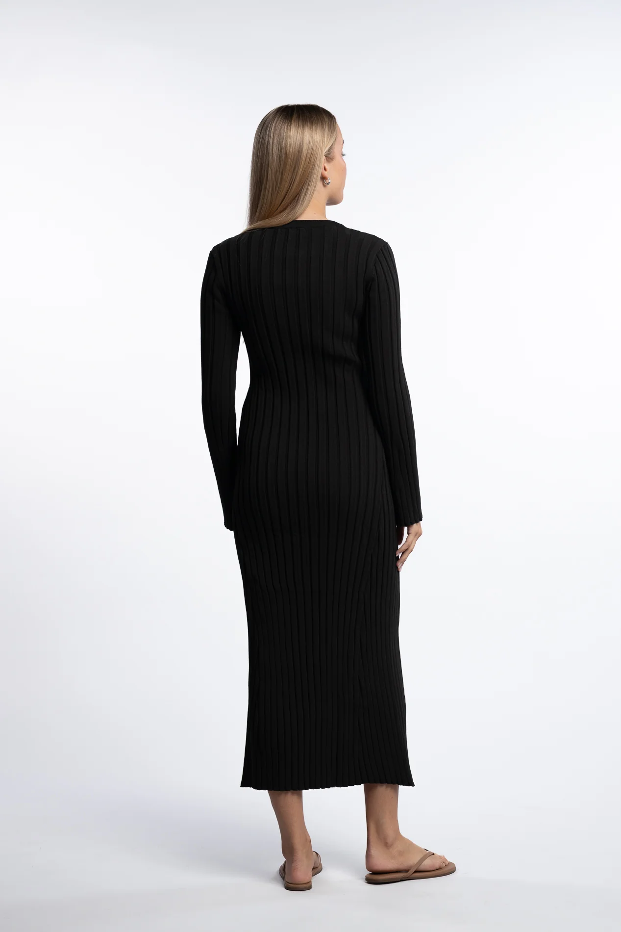 Zaneta Knit Dress- Black - Image 6