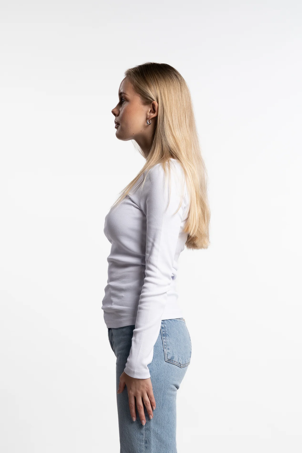 Petronella Rib Boatneck- White - Image 6