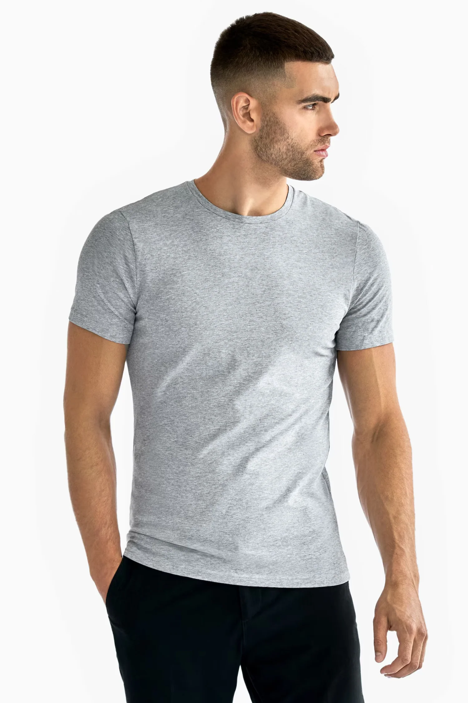 Crew Neck 2-Pack Grey Melange - Image 3