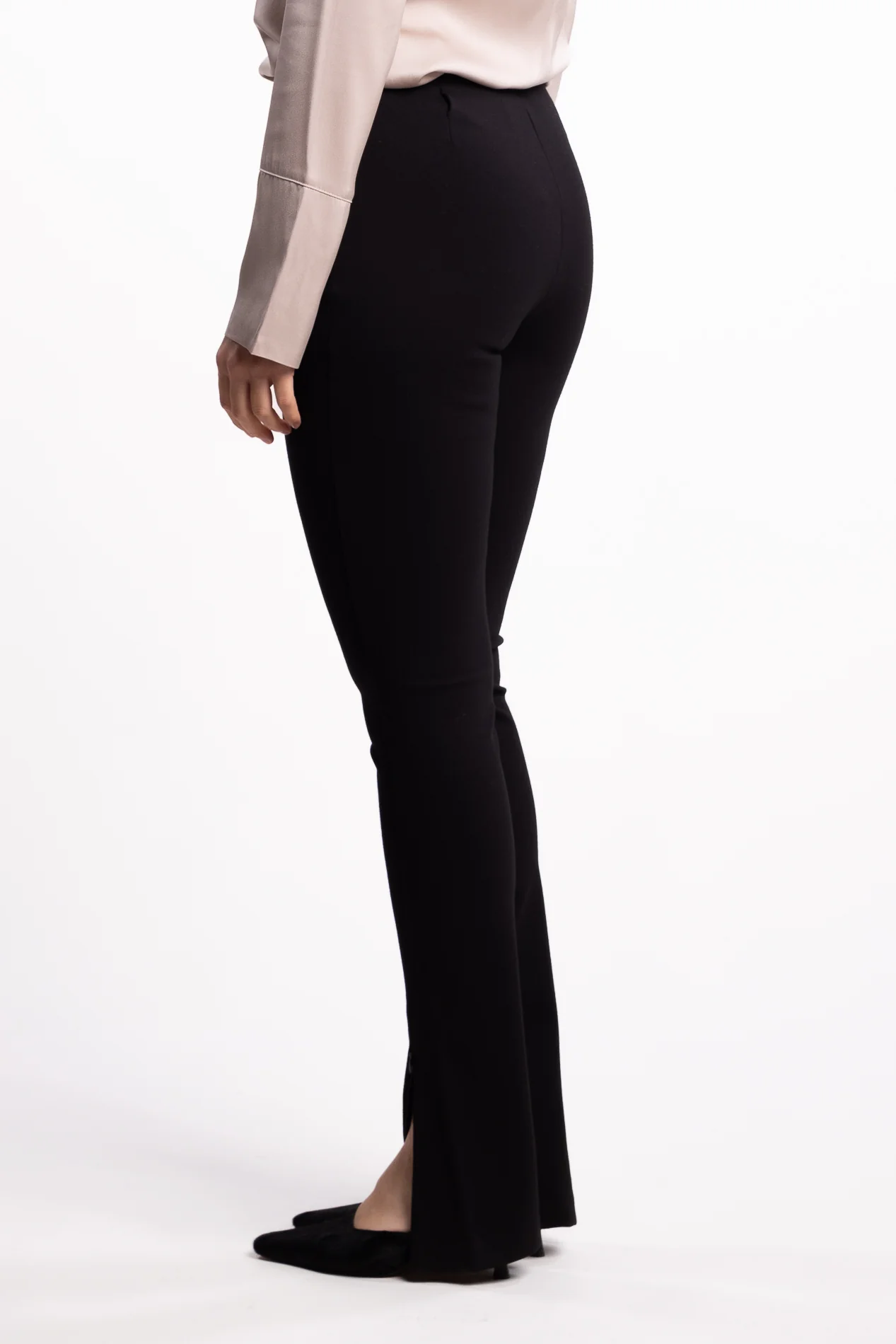 Stretch Zip Leggings- Black - Image 3