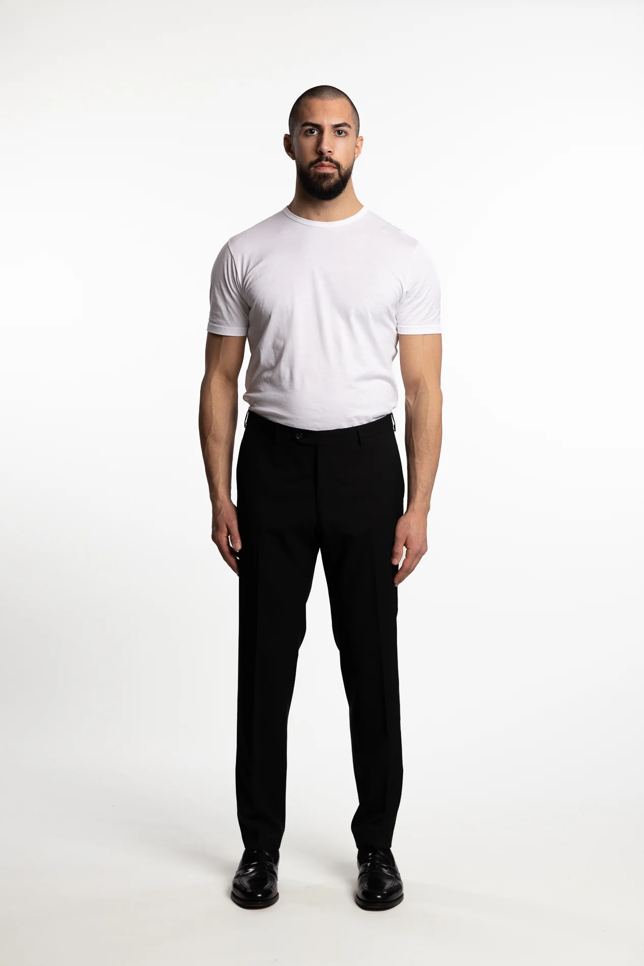Denz Slim Fit Wool Trousers Black - Image 5