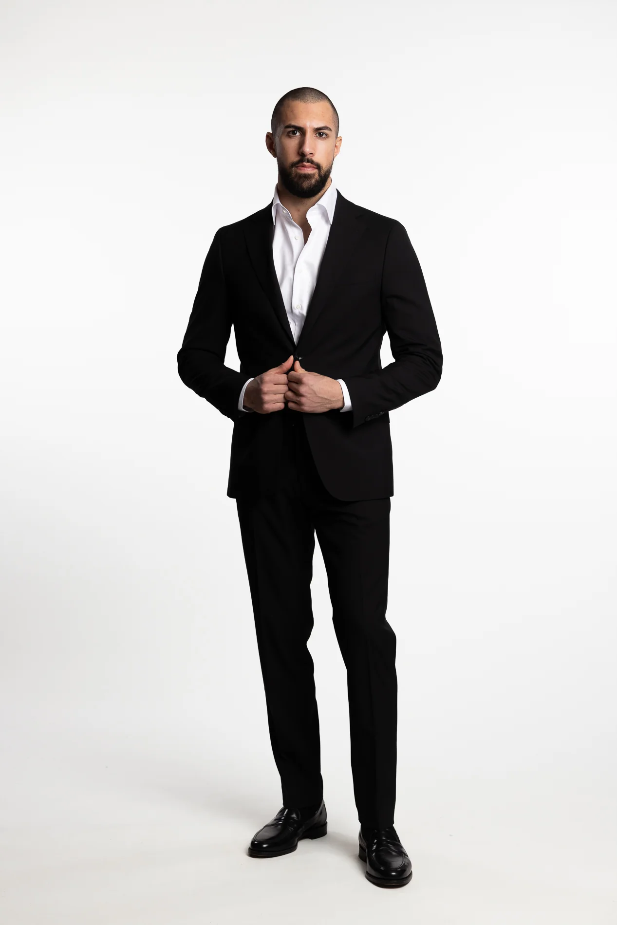 Denz Slim Fit Wool Trousers Black - Image 6