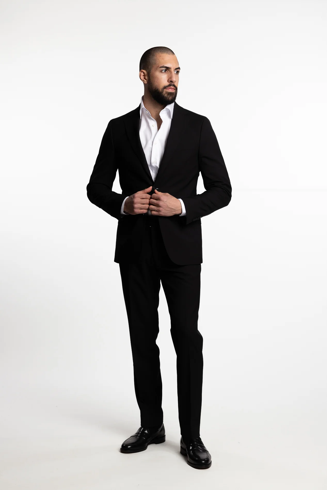 Denz Slim Fit Wool Trousers Black - Image 7