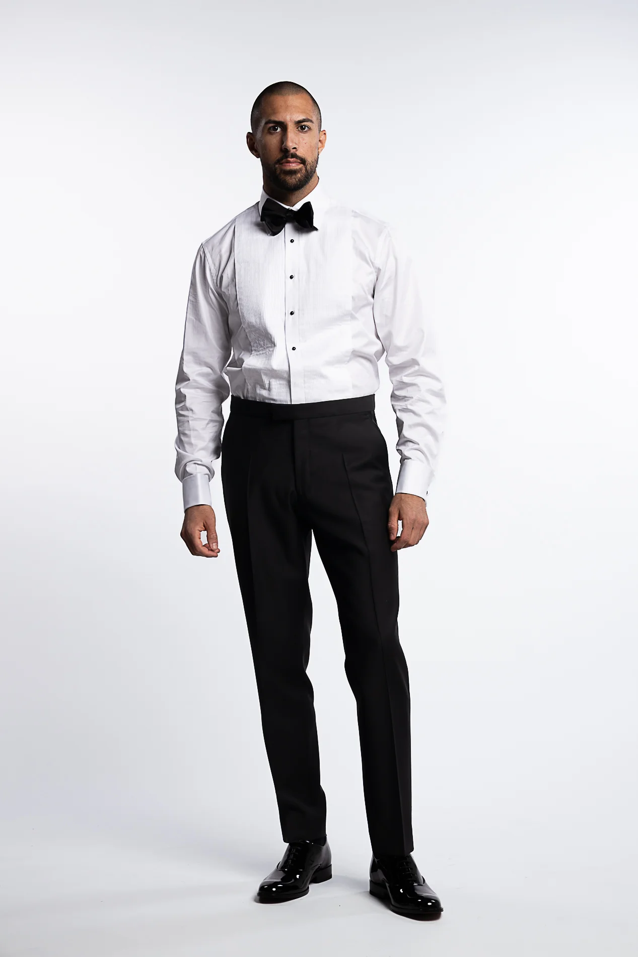 Denz Slim Fit Tuxedo Trousers Black - Image 4