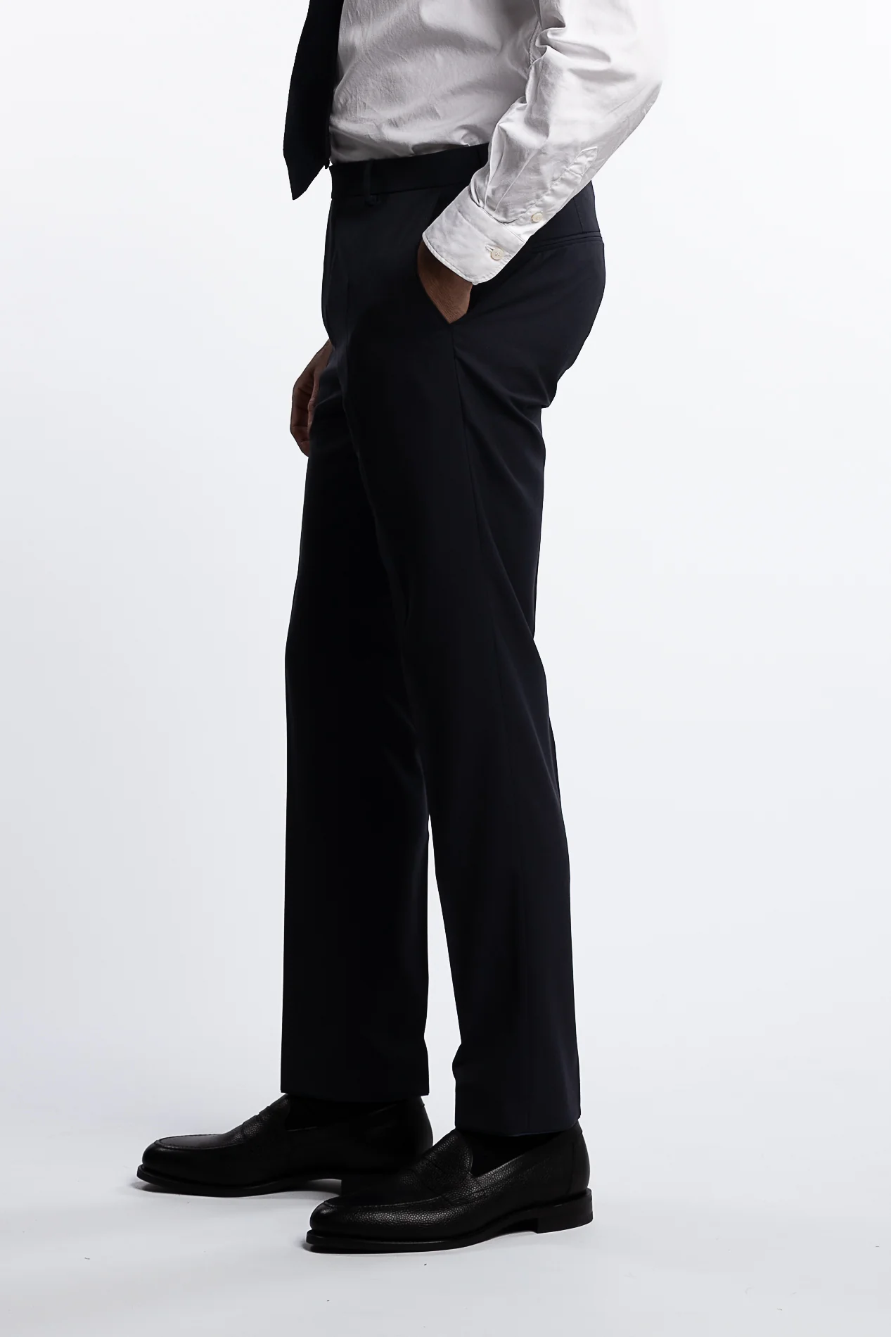 Denz Slim Fit Wool Trousers Dark Navy - Image 2