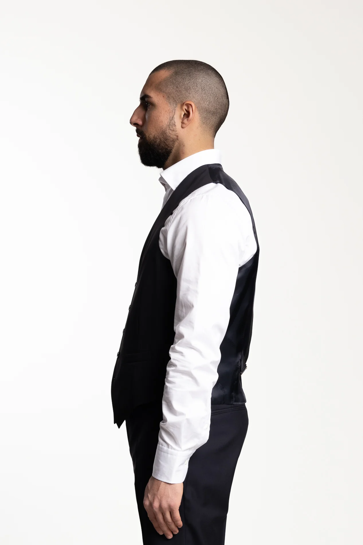 Carlo Slim Fit Wool Waistcoat Dark Navy - Image 2