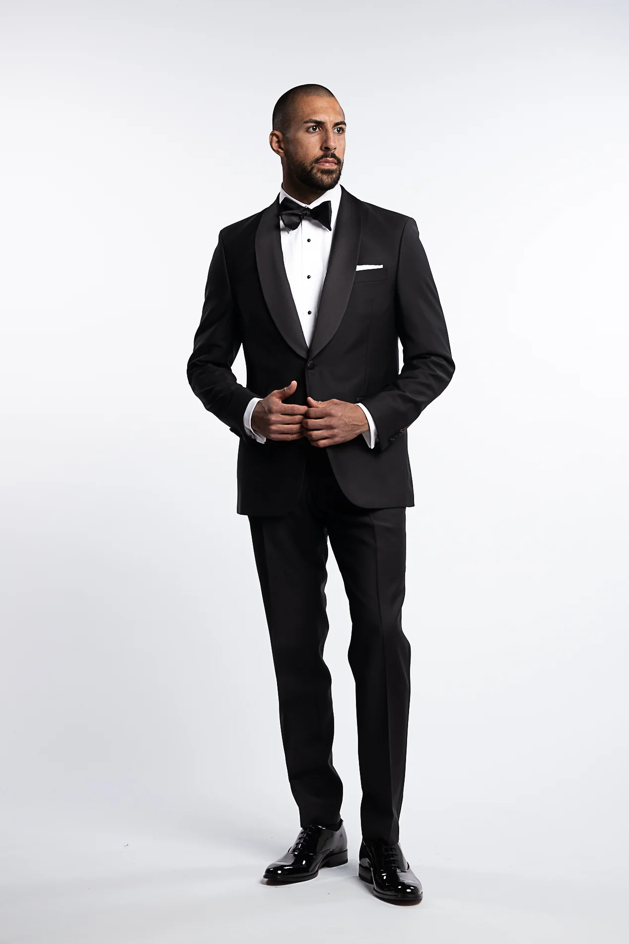 Figaro Regular Fit Tuxedo Blazer Black - Image 5
