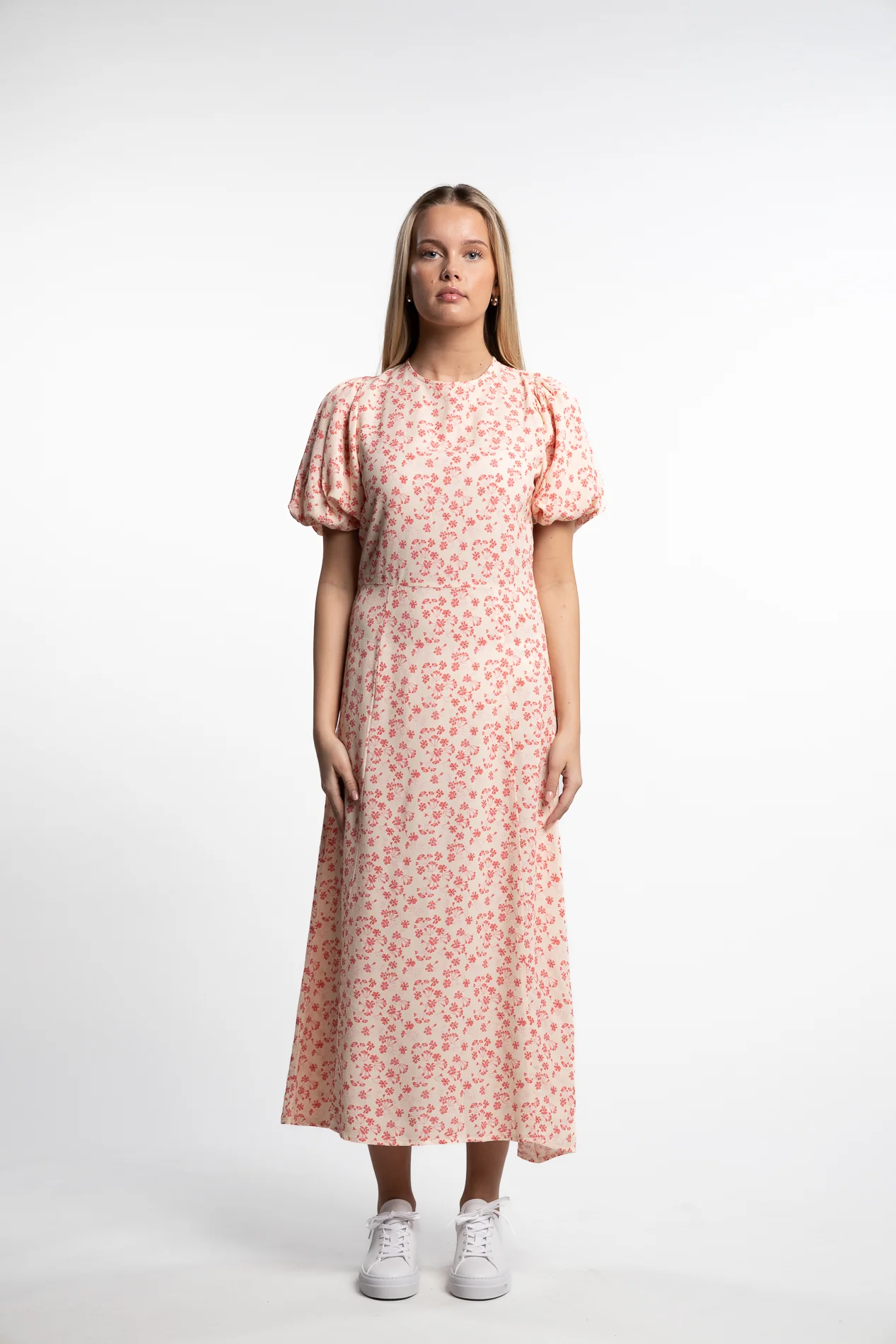 Athilda Dress- Cream Pink Flower - Image 2