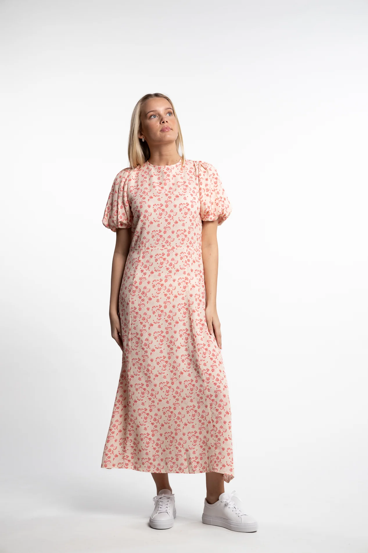 Athilda Dress- Cream Pink Flower - Image 5