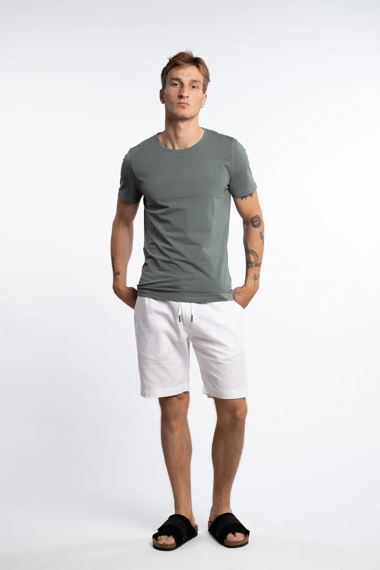 Kyran Cotton Stretch Slim Fit T-Shirt Balsam Green - Image 4