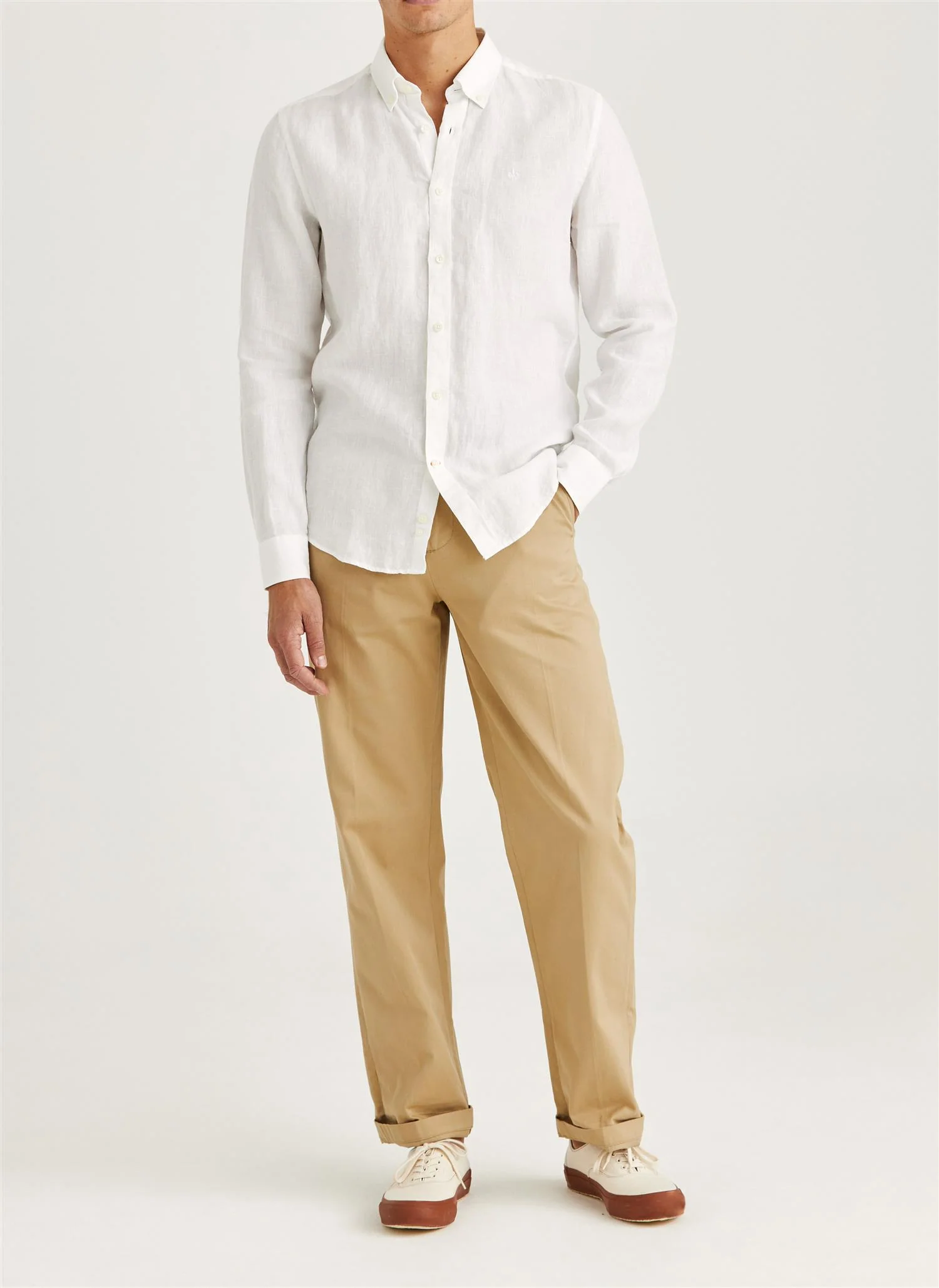 Douglas Classic Fit Linen Shirt White - Image 4