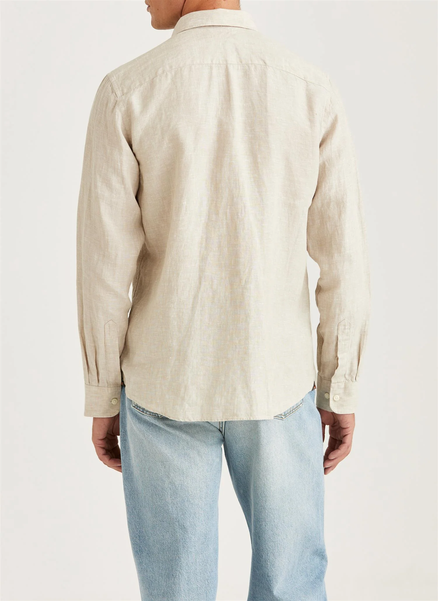 Douglas Classic Fit Linen Shirt Khaki - Image 2