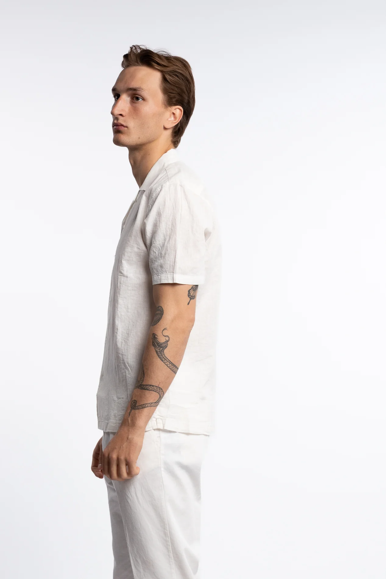 Casual Linen Blend Resort S/S White - Image 2