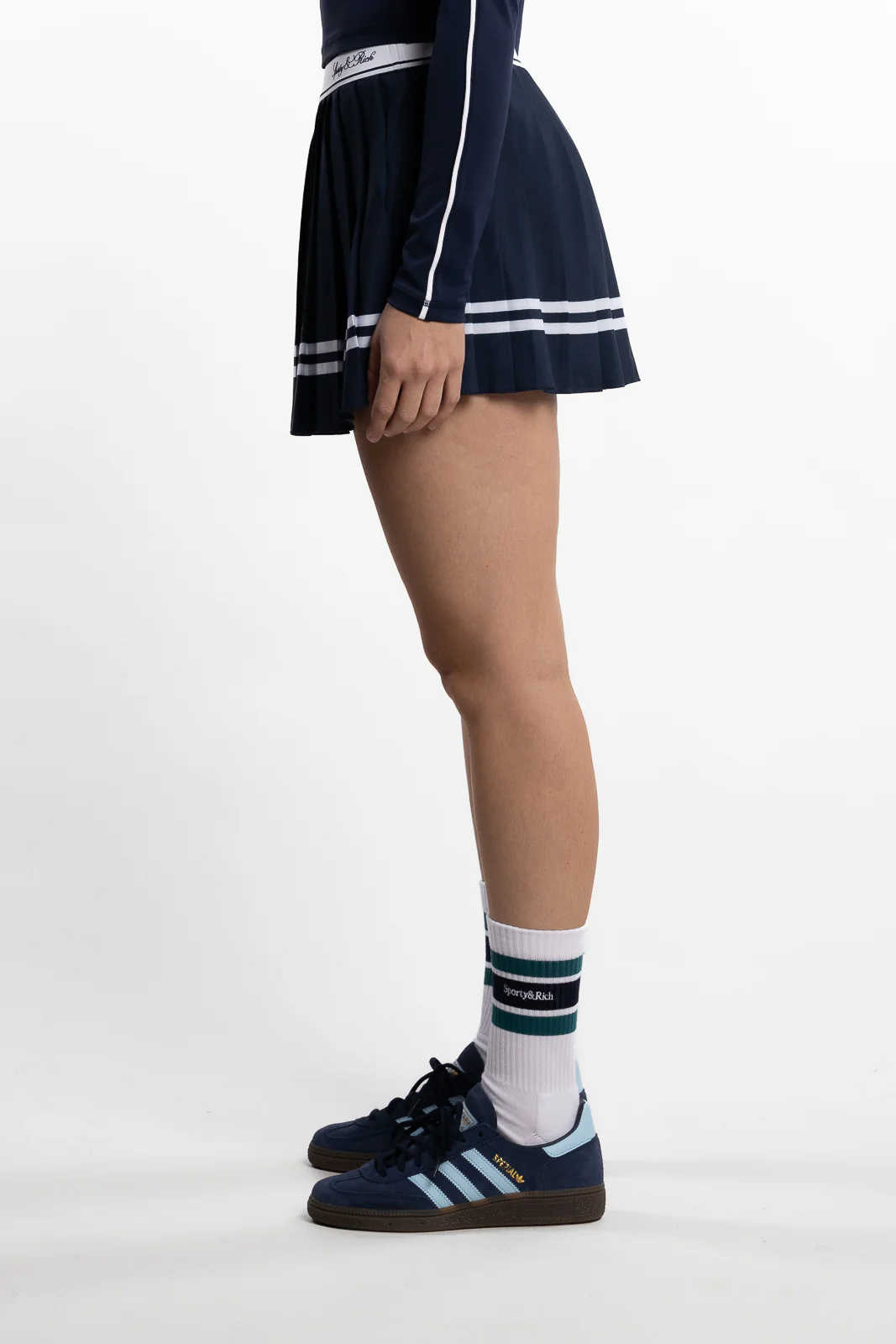 Vendome Script Pleated Skirt - Navy Navy - Image 3