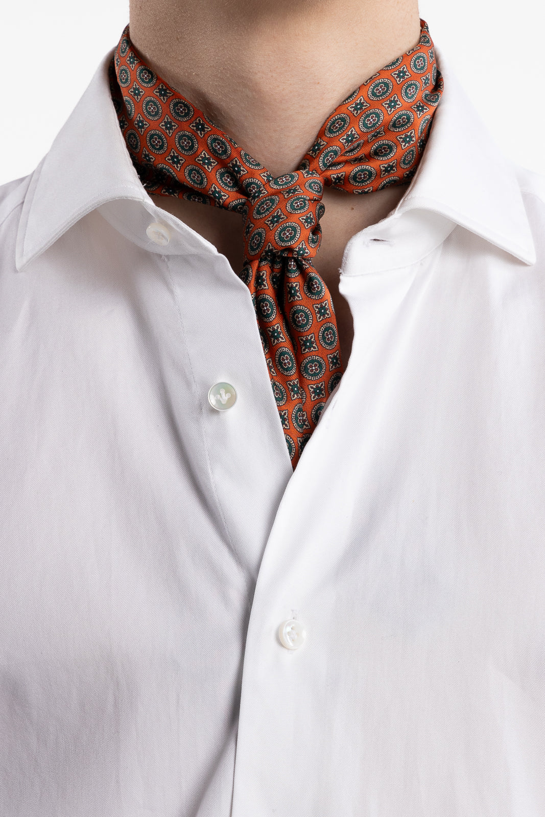Silk Bandana Light Orange/Green - Image 2