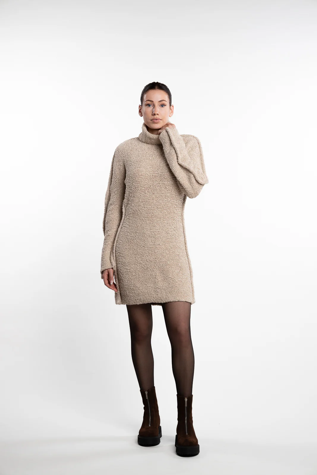 Echo Knit Dress - Ecru - Image 4