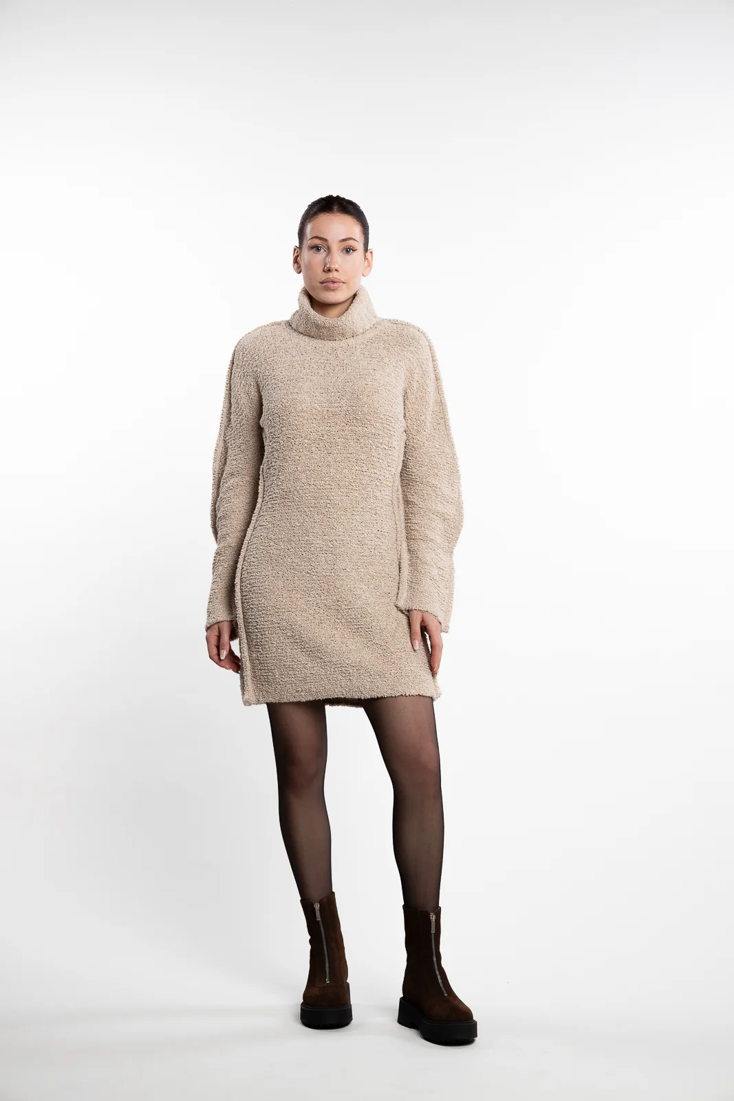 Echo Knit Dress - Ecru - Image 6