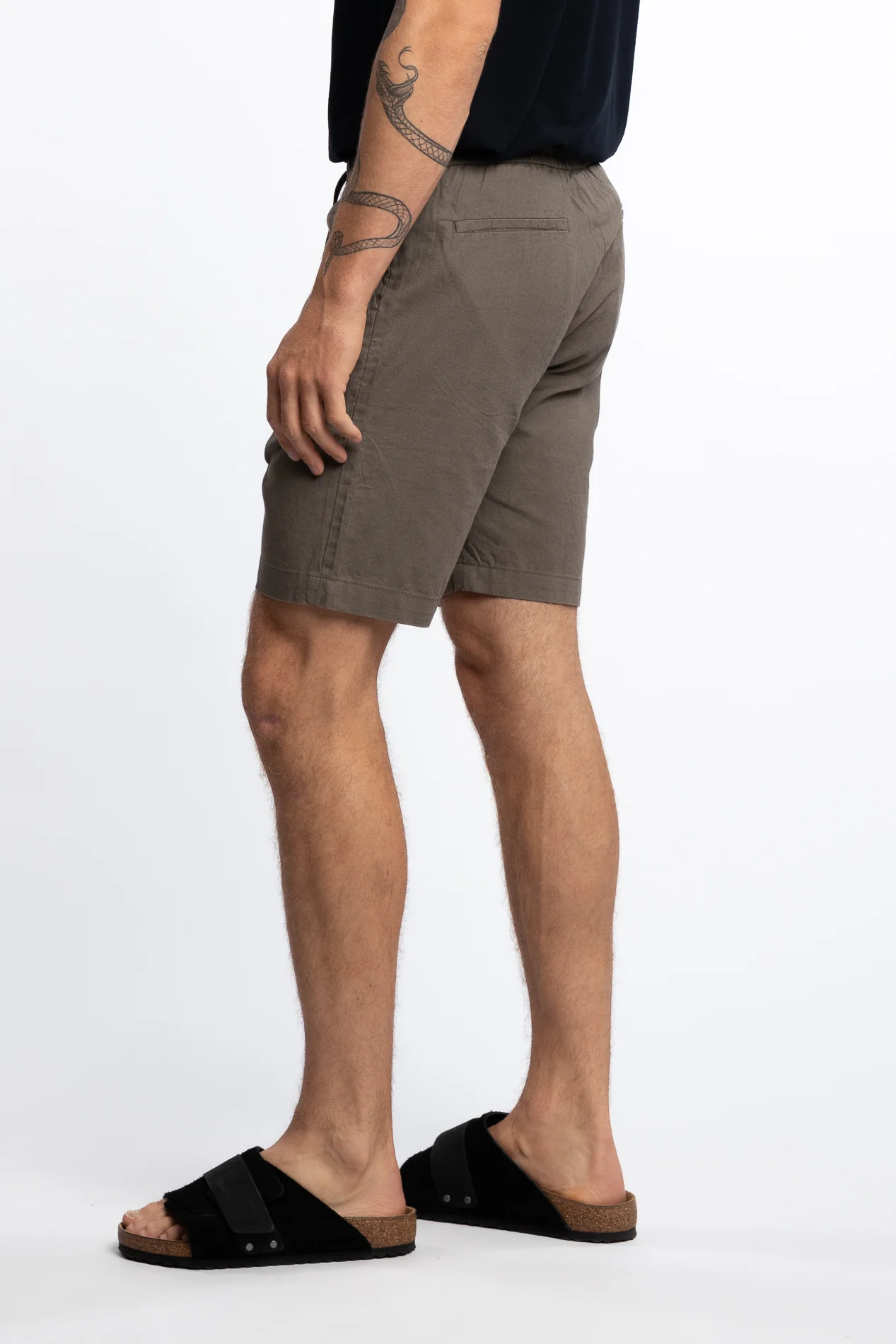 Barcelona Cotton/Linen Shorts Dusty Green - Image 2