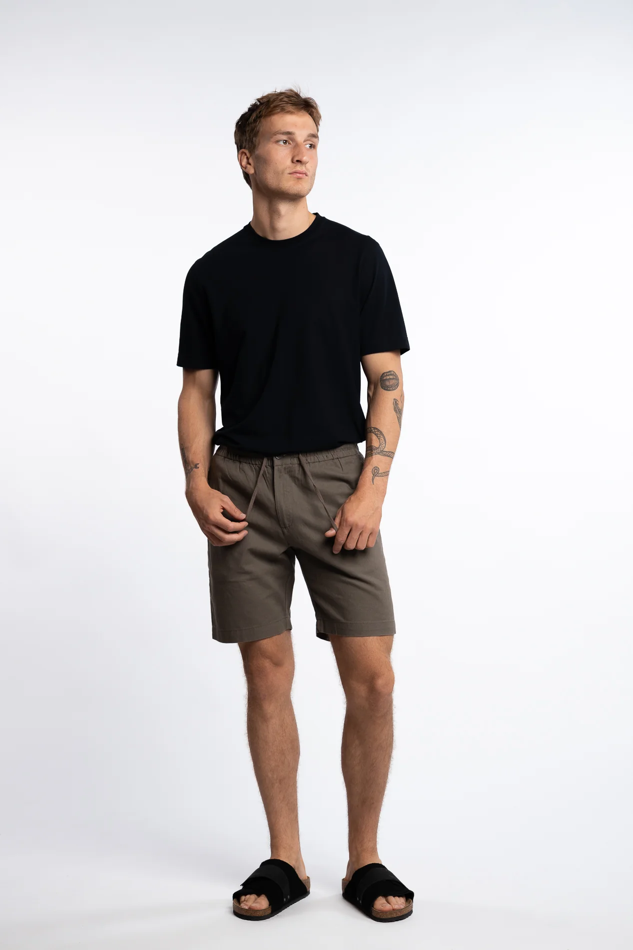 Barcelona Cotton/Linen Shorts Dusty Green - Image 4