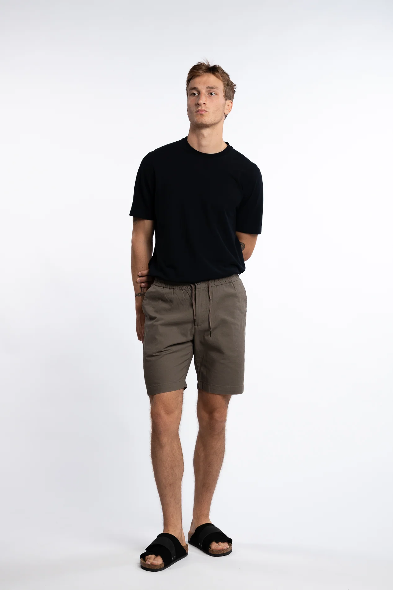 Barcelona Cotton/Linen Shorts Dusty Green - Image 5