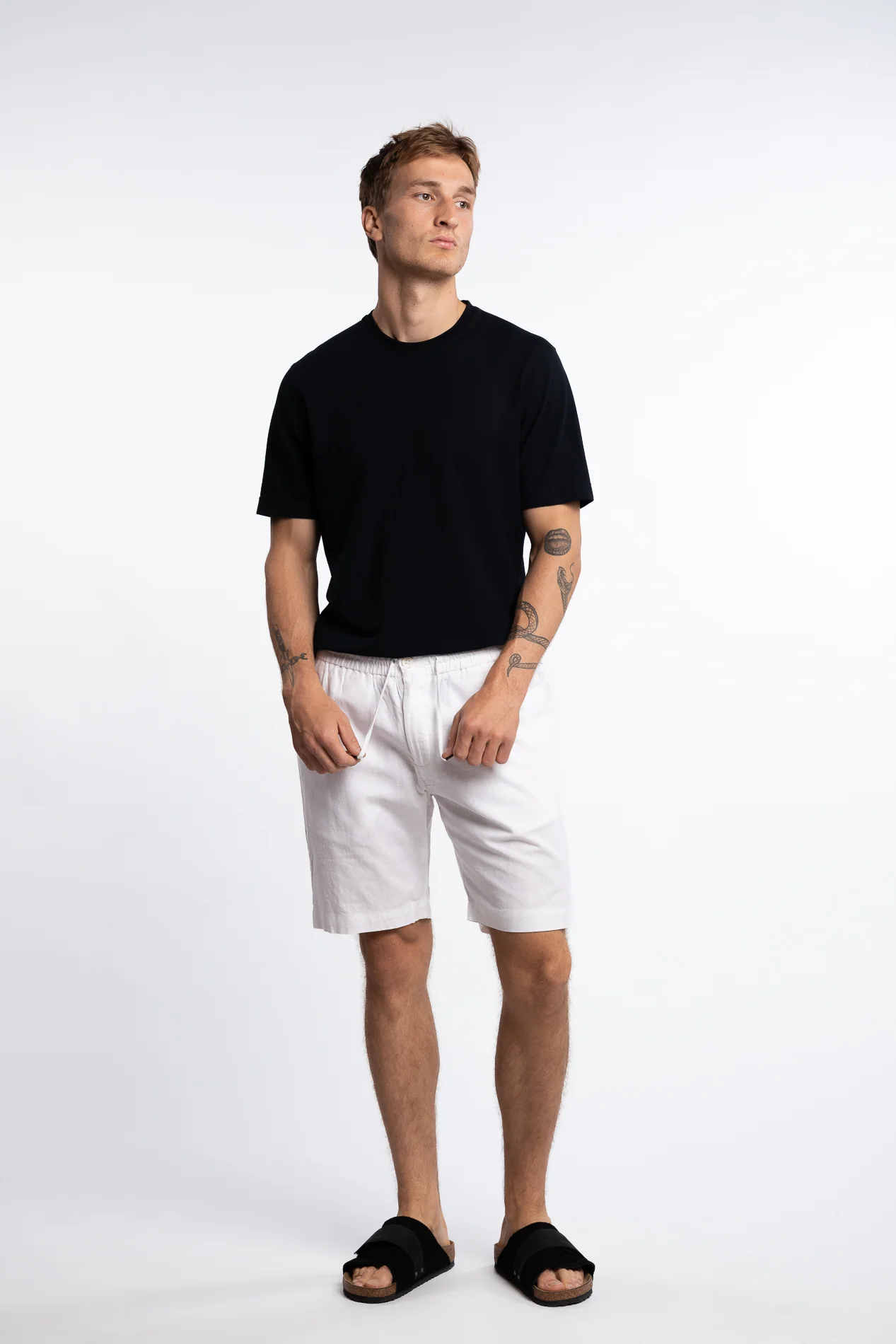 Barcelona Cotton/Linen Shorts White - Image 4