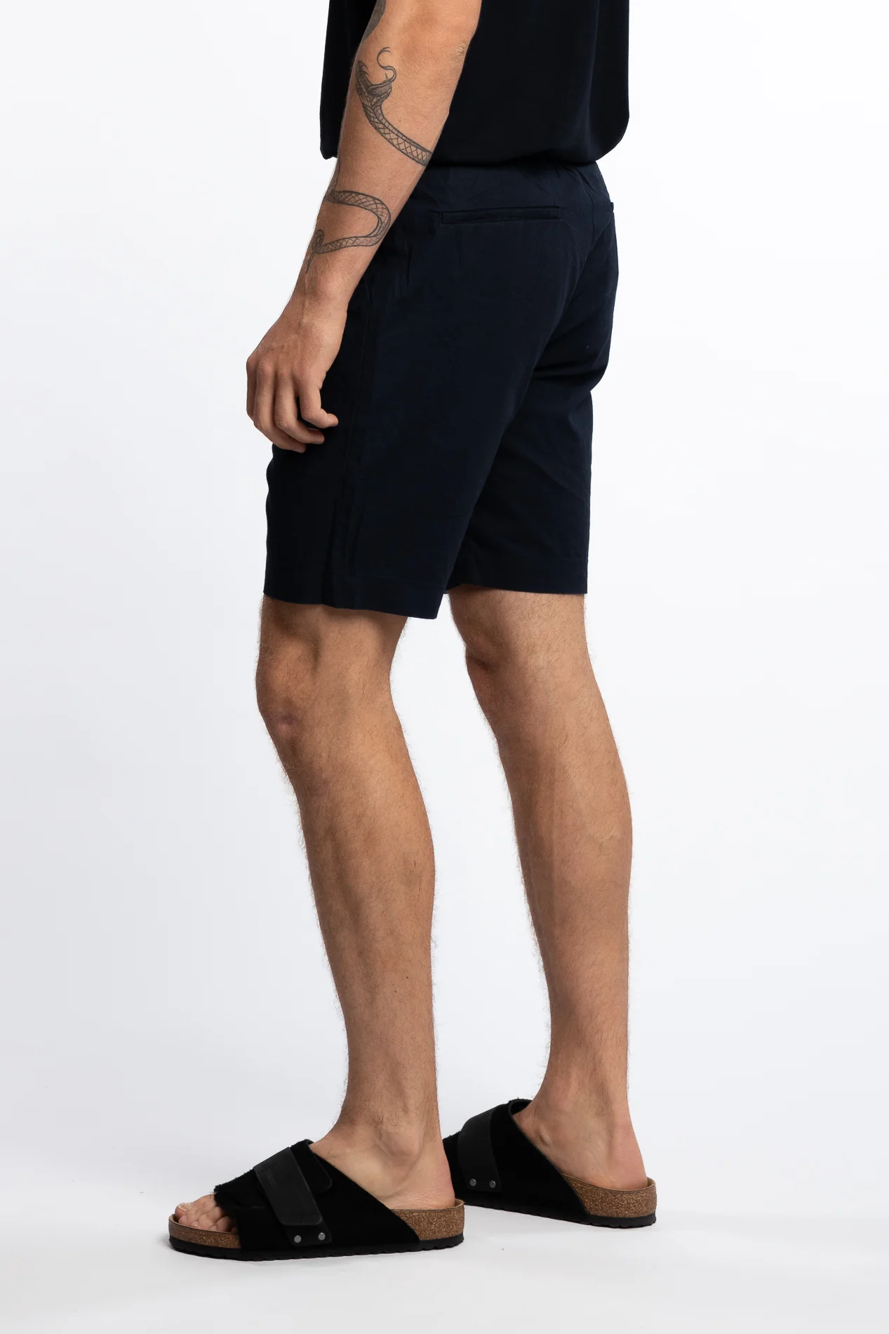 Barcelona Cotton/Linen Shorts Navy - Image 2