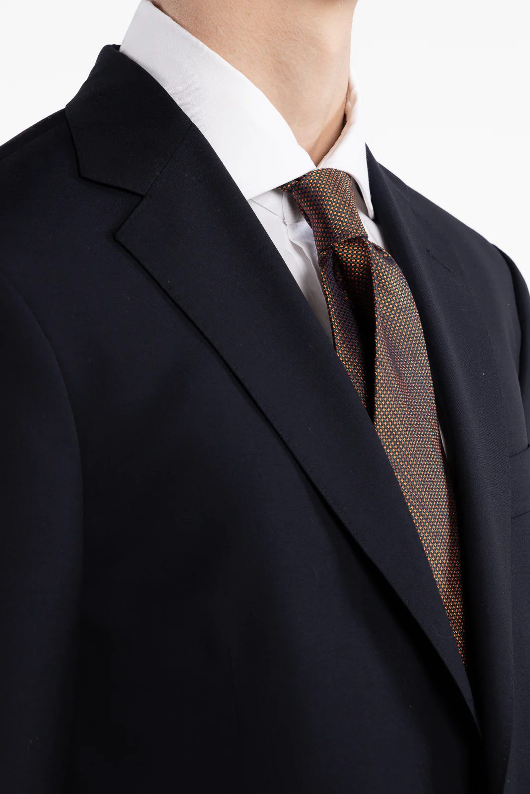 Silk Woven Tie Orange/Green - Image 2